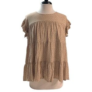 Flutter Sleeve Entro Polka Dot Top